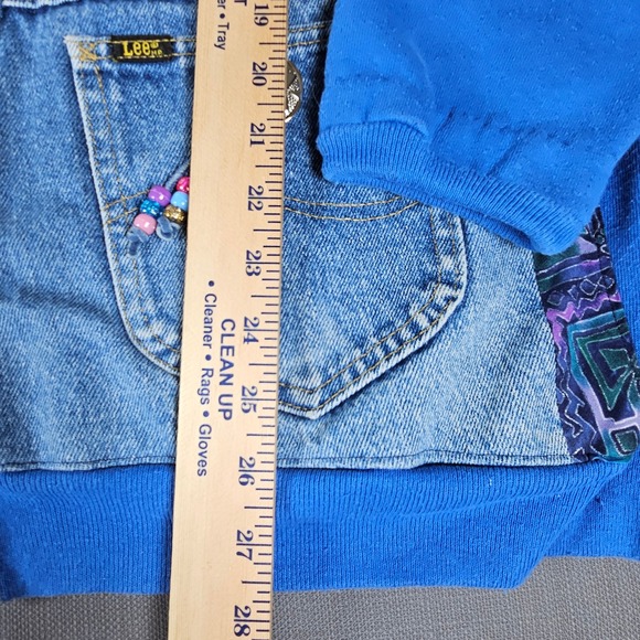 Vtg For You By Cathleen Peters Denim /Sweatshirt Jacket Recycled‎ design western - Picture 4 of 10